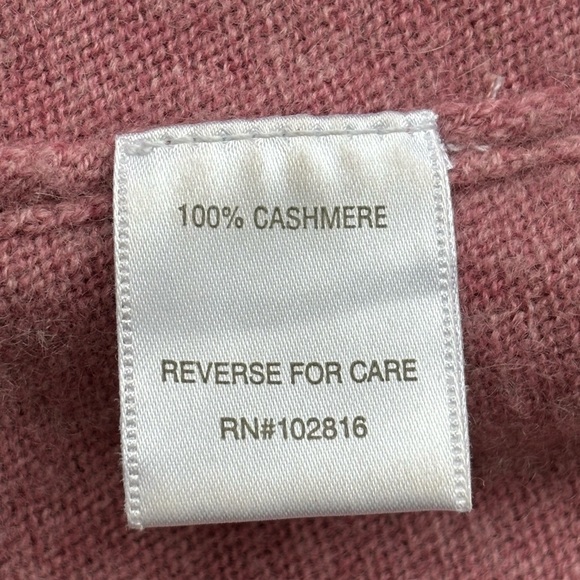 Garnet Hill 100% Cashmere Heathered Soft Dusty Rose Crew Neck Long Sleeve - Picture 7 of 7